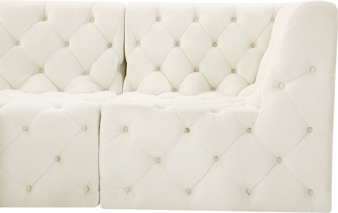 Meridian Furniture - Tuft 70" Cream Velvet Upholstered 2pc. Loveseat - 680Cream-S70 - GreatFurnitureDeal