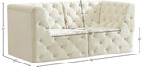 Meridian Furniture - Tuft 70" Cream Velvet Upholstered 2pc. Loveseat - 680Cream-S70 - GreatFurnitureDeal