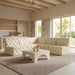 Meridian Furniture - Tuft 93" Cream Velvet Upholstered 5pc. Sectional - 680Cream-Sec5B - GreatFurnitureDeal