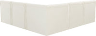 Meridian Furniture - Tuft 93" Cream Velvet Upholstered 5pc. Sectional - 680Cream-Sec5B - GreatFurnitureDeal
