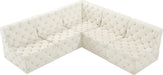 Meridian Furniture - Tuft 93" Cream Velvet Upholstered 5pc. Sectional - 680Cream-Sec5B - GreatFurnitureDeal