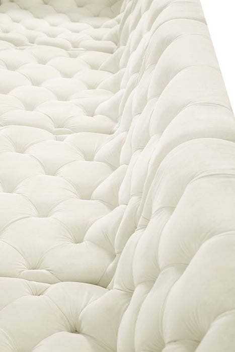 Meridian Furniture - Tuft 128" Cream Velvet Upholstered 6pc. Sectional - 680Cream-Sec6B - GreatFurnitureDeal