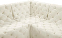 Meridian Furniture - Tuft 128" Cream Velvet Upholstered 6pc. Sectional - 680Cream-Sec6B - GreatFurnitureDeal