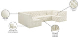 Meridian Furniture - Tuft 128" Cream Velvet Upholstered 6pc. Sectional - 680Cream-Sec6B - GreatFurnitureDeal