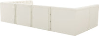 Meridian Furniture - Tuft 128" Cream Velvet Upholstered 6pc. Sectional - 680Cream-Sec6B - GreatFurnitureDeal