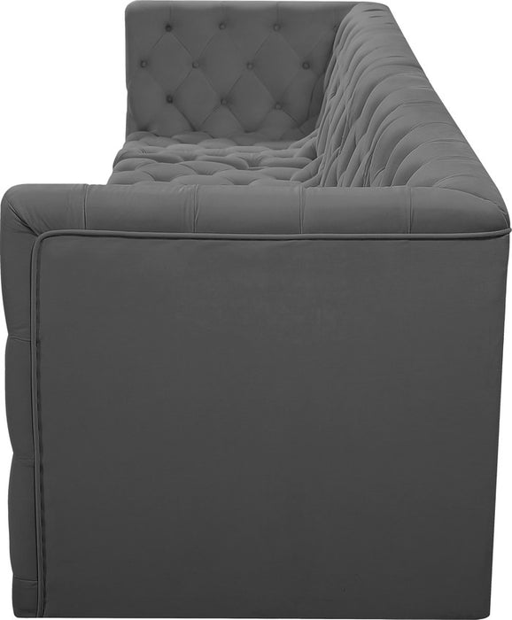 Meridian Furniture - Tuft 128" Grey Velvet Upholstered 4pc. Sofa - 680Grey-S128 - GreatFurnitureDeal