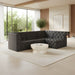 Meridian Furniture - Tuft 99" Grey Velvet Upholstered 4pc. Sectional - 680Grey-Sec4A - GreatFurnitureDeal