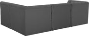 Meridian Furniture - Tuft 99" Grey Velvet Upholstered 4pc. Sectional - 680Grey-Sec4A - GreatFurnitureDeal