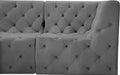 Meridian Furniture - Tuft 128" Grey Velvet Upholstered 6pc. Sectional - 680Grey-Sec6A - GreatFurnitureDeal