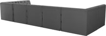 Meridian Furniture - Tuft 157" Grey Velvet Upholstered 7pc. Sectional - 680Grey-Sec7A - GreatFurnitureDeal