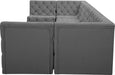 Meridian Furniture - Tuft 157" Grey Velvet Upholstered 7pc. Sectional - 680Grey-Sec7A - GreatFurnitureDeal