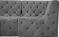 Meridian Furniture - Tuft 157" Grey Velvet Upholstered 7pc. Sectional - 680Grey-Sec7A - GreatFurnitureDeal