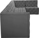 Meridian Furniture - Tuft 186" Grey Velvet Upholstered 7pc. Sectional - 680Grey-Sec7B - GreatFurnitureDeal