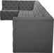 Meridian Furniture - Tuft 186" Grey Velvet Upholstered 7pc. Sectional - 680Grey-Sec7B - GreatFurnitureDeal