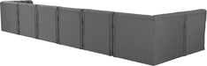 Meridian Furniture - Tuft 186" Grey Velvet Upholstered 7pc. Sectional - 680Grey-Sec7B - GreatFurnitureDeal