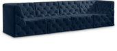 Meridian Furniture - Tuft 128" Navy Velvet Upholstered 4pc. Sofa - 680Navy-S128 - GreatFurnitureDeal
