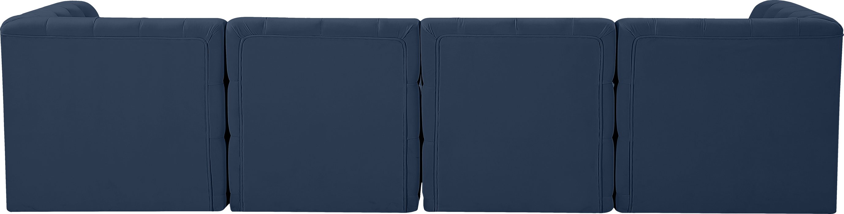 Meridian Furniture - Tuft 128" Navy Velvet Upholstered 4pc. Sofa - 680Navy-S128 - GreatFurnitureDeal