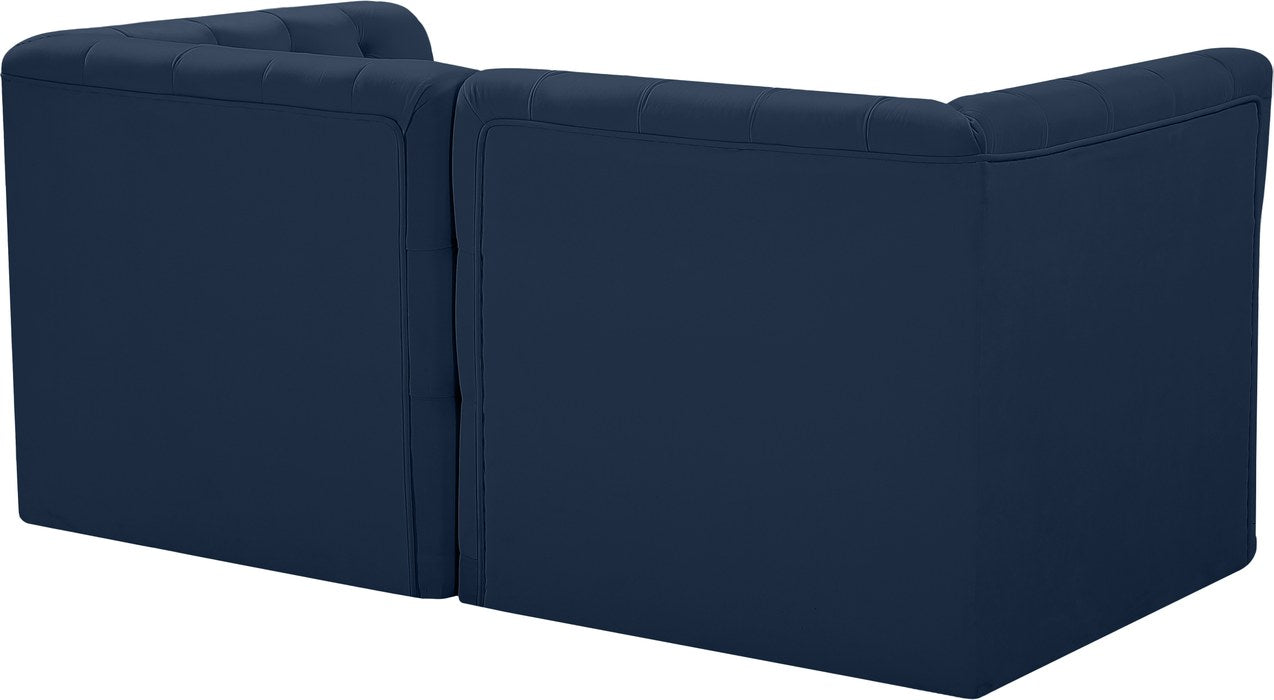 Meridian Furniture - Tuft 70" Navy Velvet Upholstered 2pc. Loveseat - 680Navy-S70 - GreatFurnitureDeal