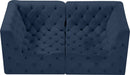 Meridian Furniture - Tuft 70" Navy Velvet Upholstered 2pc. Loveseat - 680Navy-S70 - GreatFurnitureDeal