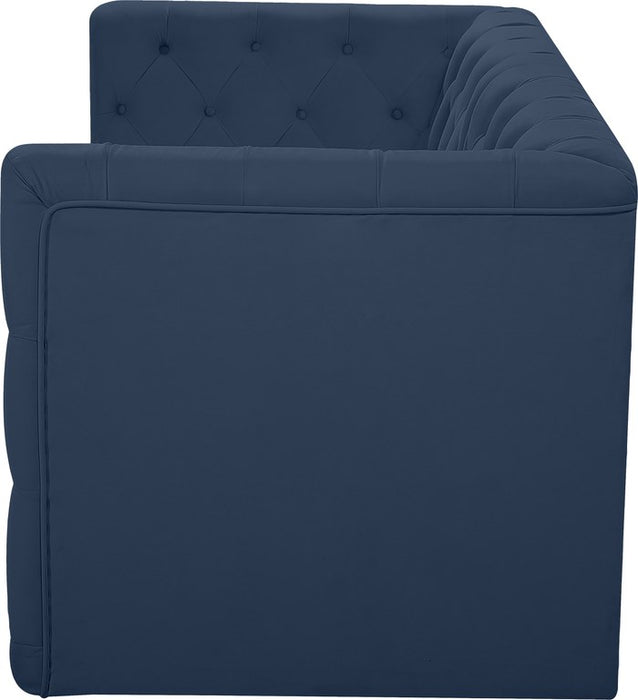 Meridian Furniture - Tuft 70" Navy Velvet Upholstered 2pc. Loveseat - 680Navy-S70 - GreatFurnitureDeal