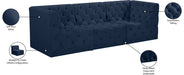 Meridian Furniture - Tuft 99" Navy Velvet Upholstered 3pc. Sofa - 680Navy-S99 - GreatFurnitureDeal
