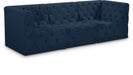 Meridian Furniture - Tuft 99" Navy Velvet Upholstered 3pc. Sofa - 680Navy-S99 - GreatFurnitureDeal