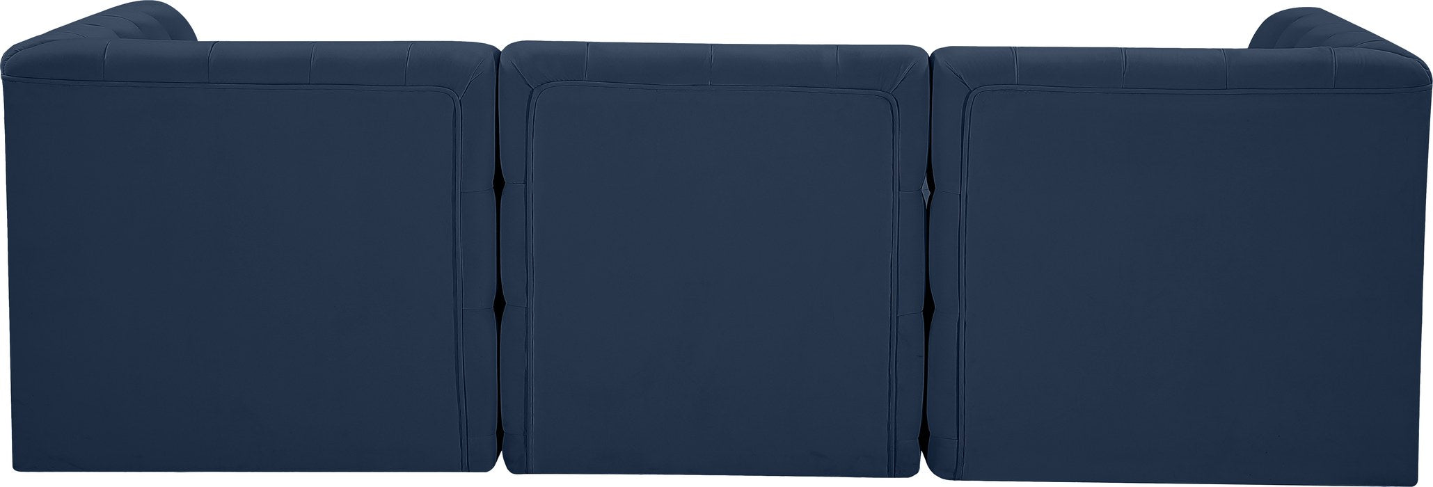Meridian Furniture - Tuft 99" Navy Velvet Upholstered 3pc. Sofa - 680Navy-S99 - GreatFurnitureDeal