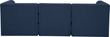 Meridian Furniture - Tuft 99" Navy Velvet Upholstered 3pc. Sofa - 680Navy-S99 - GreatFurnitureDeal