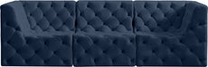 Meridian Furniture - Tuft 99" Navy Velvet Upholstered 3pc. Sofa - 680Navy-S99 - GreatFurnitureDeal