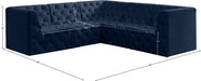 Meridian Furniture - Tuft 99" Navy Velvet Upholstered 5pc. Sectional - 680Navy-Sec5C - GreatFurnitureDeal
