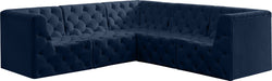 Meridian Furniture - Tuft 99" Navy Velvet Upholstered 5pc. Sectional - 680Navy-Sec5C - GreatFurnitureDeal