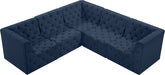 Meridian Furniture - Tuft 99" Navy Velvet Upholstered 5pc. Sectional - 680Navy-Sec5C - GreatFurnitureDeal
