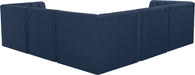 Meridian Furniture - Tuft 99" Navy Velvet Upholstered 5pc. Sectional - 680Navy-Sec5C - GreatFurnitureDeal