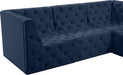 Meridian Furniture - Tuft 99" Navy Velvet Upholstered 5pc. Sectional - 680Navy-Sec5C - GreatFurnitureDeal