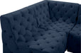 Meridian Furniture - Tuft 186" Navy Velvet Upholstered 7pc. Sectional - 680Navy-Sec7B - GreatFurnitureDeal