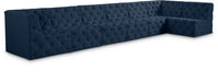 Meridian Furniture - Tuft 186" Navy Velvet Upholstered 7pc. Sectional - 680Navy-Sec7B - GreatFurnitureDeal