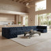 Meridian Furniture - Tuft 215" Navy Velvet Upholstered 9pc. Sectional - 680Navy-Sec9A - GreatFurnitureDeal