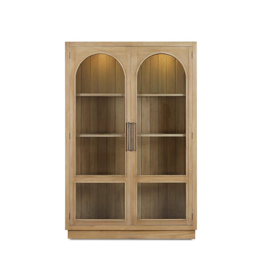 Bramble - Vannes 2 Door Display Cabinet in Fruitwood w/ Glass Shelves & LED Lights - 68193FRW----- - GreatFurnitureDeal