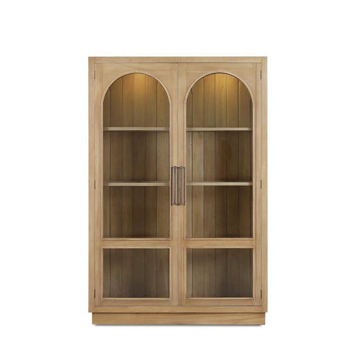 Bramble - Vannes 2 Door Display Cabinet in Fruitwood w/ Glass Shelves & LED Lights - 68193FRW-----