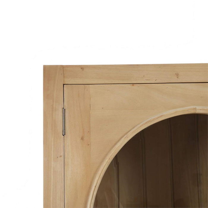 Bramble - Vannes 2 Door Display Cabinet in Fruitwood w/ Glass Shelves & LED Lights - 68193FRW-----