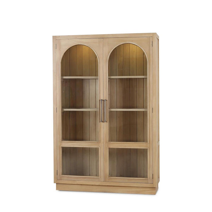 Bramble - Vannes 2 Door Display Cabinet in Fruitwood w/ Glass Shelves & LED Lights - 68193FRW-----