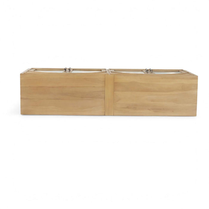 Bramble - Vannes 4 Door Sideboard in Fruitwood w/ Glass Shelves & LED lights - 68199FRW-----