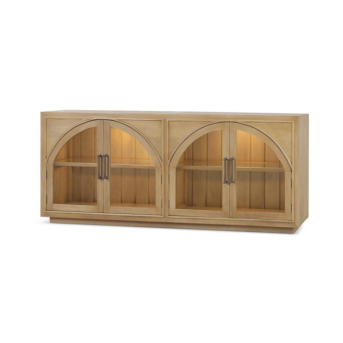 Bramble - Vannes 4 Door Sideboard in Fruitwood w/ Glass Shelves & LED lights - 68199FRW-----