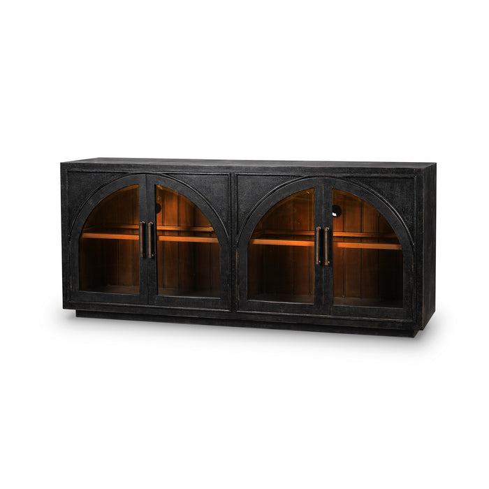 Bramble - Vannes 4 Door Sideboard w/ Glass Shelves and LED lights - BR-68199 - GreatFurnitureDeal