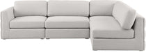 Meridian Furniture - Beckham 114" Beige Linen Textured Fabric Upholstered 4pc. Sectional - 681Beige-Sec4B - GreatFurnitureDeal