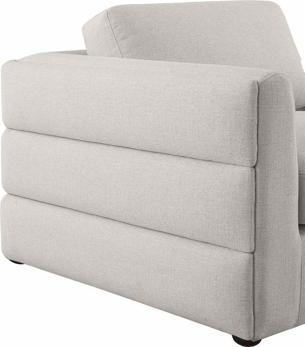 Meridian Furniture - Beckham 114" Beige Linen Textured Fabric Upholstered 4pc. Sectional - 681Beige-Sec4B - GreatFurnitureDeal