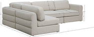 Meridian Furniture - Beckham 114" Beige Linen Textured Fabric Upholstered 4pc. Sectional - 681Beige-Sec4B - GreatFurnitureDeal
