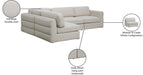 Meridian Furniture - Beckham 114" Beige Linen Textured Fabric Upholstered 4pc. Sectional - 681Beige-Sec4B - GreatFurnitureDeal