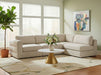 Meridian Furniture - Beckham 114" Beige Linen Textured Fabric Upholstered 4pc. Sectional - 681Beige-Sec4B - GreatFurnitureDeal