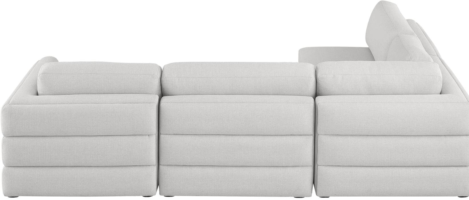 Meridian Furniture - Beckham 114" Beige Linen Textured Fabric Upholstered 4pc. Sectional - 681Beige-Sec4B - GreatFurnitureDeal